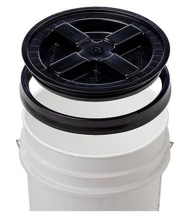 5 Gallon Food Grade Plastic Bucket with Air Tight Screw on Lid Made in USA Container (Yellow Bucket with Green Lid) - color: Yellow Bucket With Green Lid