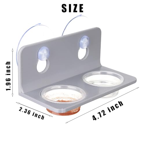 Crested Gecko Feeding Ledge with 10PCS Gecko Food Water Dish - color: Gray