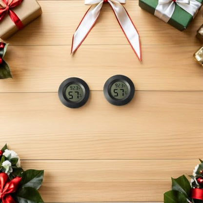 SECFOU 7pcs Mini Digital Thermometer Hygrometer for Terrarium, Compact Portable Plastic Temperature and Humidity Gauge for Indoor Home Use