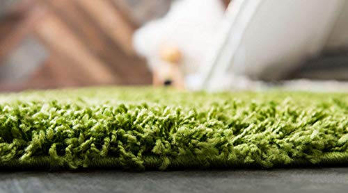 Unique Loom Solid Shag Collection Area Rug (2' x 6' 5" Runner, Grass Green) - color: Grass Green, size: 2' x 6'5" (Runner)