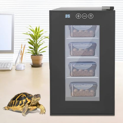 23L Large Reptile Incubators, Portable Reptile Lab Incubator Constant Temperature & Humidity Intelligent Reptile Incubator with LED Display and 220° Glass Door for Turtle Tortoise Lizard Snake Eggs