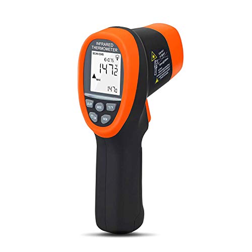 BT-985CAPP Industrial Infrared Thermometer, 12:1 Distance Spot Ratio, Digital Non-Contact HVAC Laser Temperature Gun Test Temp -58℉~1472℉ for Kitchen Pizza Oven,NOT for Human