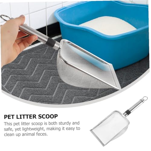 Stainless Steel Reptile Litter Scoop 1.5x1.5mm Fine Mesh Shovel for Cat and Hamster Sand Pet Waste Removal Tool