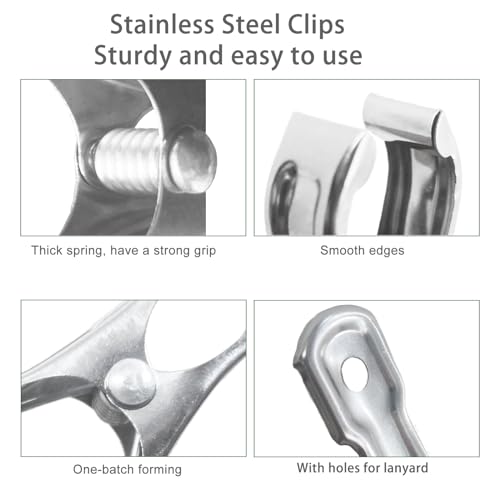 80Pcs Garden Clips for Netting, 2 Inch Metal Greenhouse Clamps | Stainless Steel Body, Strong Spring Grip Fits 3/8 to 3/4 Inch Poles, Securing Netting, Shade Cloth and Plant Covers to Frames - style: 80Pcs