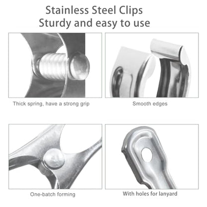 80Pcs Garden Clips for Netting, 2 Inch Metal Greenhouse Clamps | Stainless Steel Body, Strong Spring Grip Fits 3/8 to 3/4 Inch Poles, Securing Netting, Shade Cloth and Plant Covers to Frames - style: 80Pcs