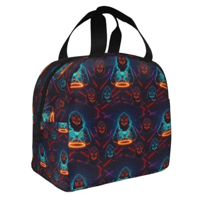Adult Video Games Print Insulated Lunch Tote Portable | Video Games Player Art, Waterproof Reusable Thermal Bag, Side Pocket for Daily Outdoor Use - color: Pattern (863)