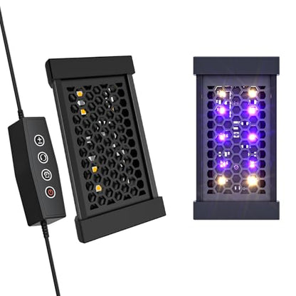 5 Inch LED UVB Reptile Light with 24H Cycle Timer & Dimmer | 4W UVA UVB Lamp, UVI Switching, Brightness Adjustment for Turtle, Bearded Dragon, Lizard and More(No Heat) - size: 5 inches