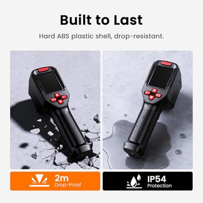 Mini Thermal Imager, Monocular Thermal Imager, 240 x 240 Infrared Resolution, HVAC Tool, Infrared Thermometer, Electrical Wiring Inspection — Black and Red (Black)