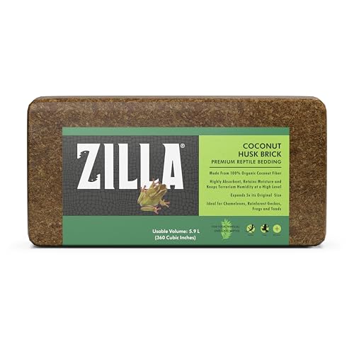 Zilla Coconut Husk Brick, Organic Bedding for Reptiles, Made with 100% Coconut Fiber, Ideal for Tropical Habitats and Egg Incubation - size: One size