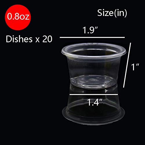 Gecko Feeding Ledge Suction Cup Feeder with 20 Pack 1 oz Feeder Cups and Feeding Tong for Small Reptiles