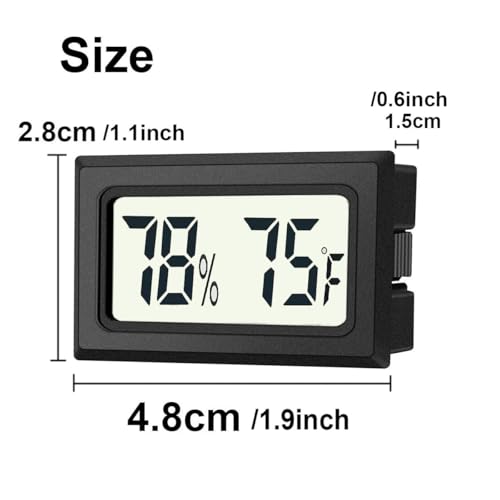 JEDEW 4 Pack Mini Digital Hygrometer Thermometer Gauge, Indoor Outdoor Temperature Humidity Meter for Humidifiers Greenhouse Reptile Plant Humidors, Large LCD Screen, Display in Fahrenheit (℉) (4)