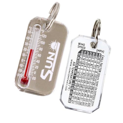 Sun Company Zip-o-gage - Zipper Pull Thermometer for Jacket, Parka, or Backpack | Mini Outdoor Keychain Thermometer - color: Tan