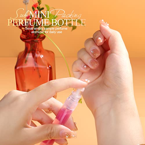 FANDAMEI Mini Clear Spray Bottle, 10 Pack 8ml Mini Plastic Spray Bottle Empty, Fine Mist Refillable Mini Perfume Bottle, Perfume Atomizer, Small Empty Sample Containers, Plastic Portable Travel Bottle - size: 8ml