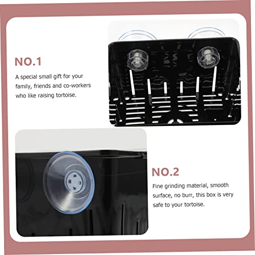SUPVOX 1 Set Multi Function Tortoise Isolation Box Wear Resistant Incubation Container with Suction Cups for Aquarium Reptile Tanks Easy to Clean and Install Cover Included