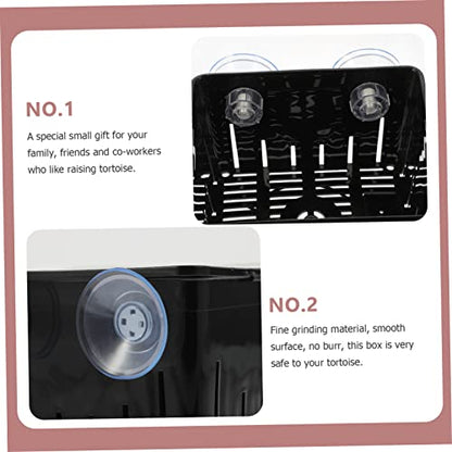 SUPVOX 1 Set Multi Function Tortoise Isolation Box Wear Resistant Incubation Container with Suction Cups for Aquarium Reptile Tanks Easy to Clean and Install Cover Included