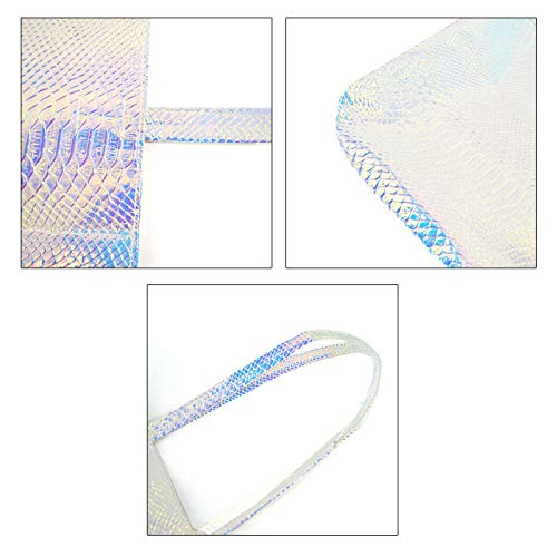 Goodbag Boutique Hologram Tote Bag Laser Snakeskin PU Shoulder Bag Large Capacity Fashion Holographic Handbag