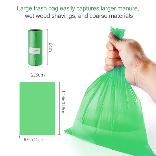 Chicken Poop Scooper for Coop, Coop Rake Scooper Shovel, 2 Pack | 3.8mm & 5mm Mesh, Equipped with Gloves and Garbage Bags, for Sifting Sand, Litte, Stainless Steel