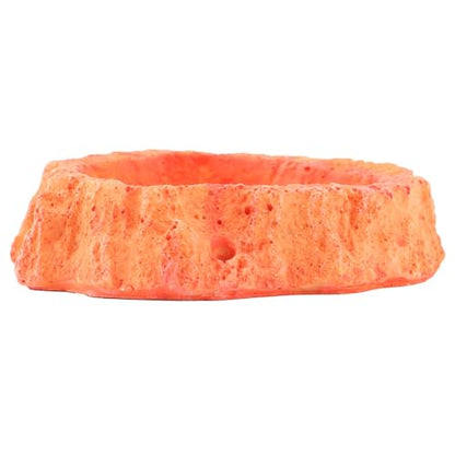 Thickened Reptile Feeding Bowl with Skid Surface for Small Crawling Pets Odorless Food and Water Storage Container Easy-Clean Smooth Surface Lizard Turtle Feeder Dish Orange