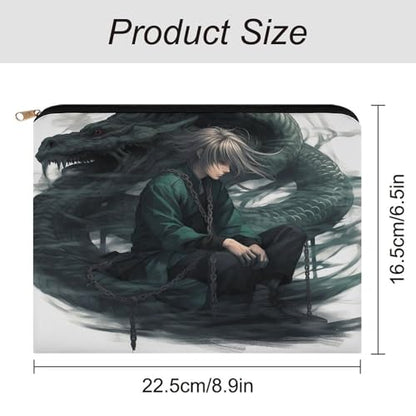 Snake And Man Makeup Bag for Women, Cosmetic Bag Portable with Zipper, Travel Toiletry Bag for Cosmetics Makeup Brushes