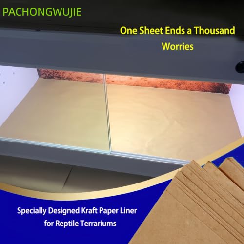 Reptile Terrarium Liner Paper and Disposable Cage Liners - Absorbent for Bird & Parakeets Accessories, Bearded Dragon Tank Accessories, Substrate, Leopard Gecko Tank Paper Mat, Reptile Mat