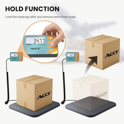 Shipping Scale, 440 lbs / 0.01 KG high-Precision Digital Postal Scale | with LCD display, hold/tare/count/unit switch functions, suitable for packages, luggage, and mail warehouse shipping scales