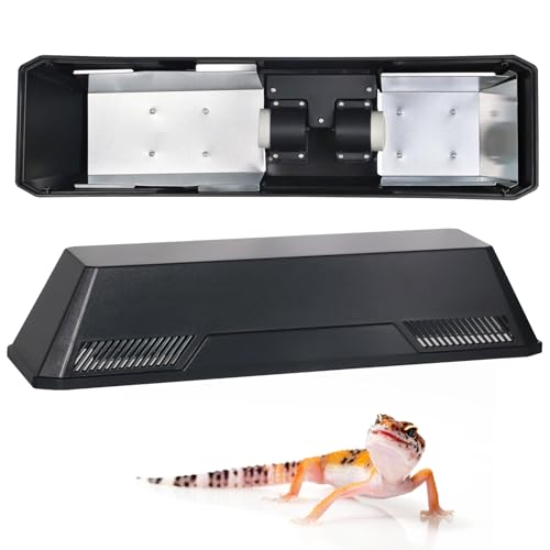 Dual Reptile Light Fixture with Separate Switches, 120W Max E26 Socket | UVB Heat Basking Lamp Holder for Bearded Dragon Chameleon Tortoise Lizard Turtle Glass Terrarium Cage
