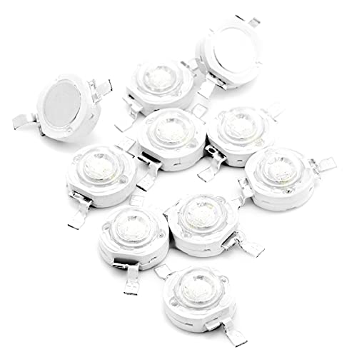 CHANZON 10 pcs High Power Led Chip on Board 3W Blue | (400mA - 500mA / DC 3V - 3.4V / 3 Watt) Super Bright Intensity SMD COB Light Emitter Components Diode Bulb Bead DIY Lighting - color: F) Blue