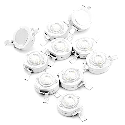 CHANZON 10 pcs High Power Led Chip on Board 3W Blue | (400mA - 500mA / DC 3V - 3.4V / 3 Watt) Super Bright Intensity SMD COB Light Emitter Components Diode Bulb Bead DIY Lighting - color: F) Blue