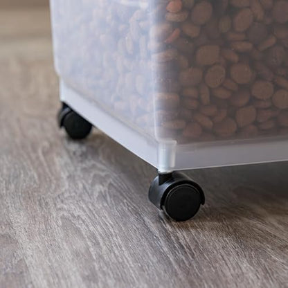 IRIS USA Dog Food Storage Container, 2-Pack, Up to 54 lbs, Black | Made in the USA, Comes w/ Wheels & 2-Cup Scoop, Airtight Seal, BPA-Free, Bird Seed, Cat food, Cat Litter, Multi-Pet Household - color: Black, size: 54 lbs - 2 Pack