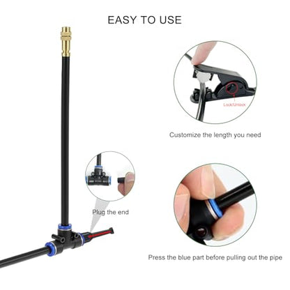 30 FT Drip Irrigation System 5/16 Inch Tubing with 10 Nozzles, Automatic Watering Misting System, Adjustable Sprinkler for Garden, Lawn, Plants, and Raised Bed - size: 30FT