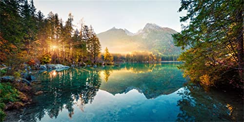 AWERT 48x24 inches Nature Landscape Aquarium Background River Mountain Autumn Scenery Fish Tank Background Vinyl Background | AWERT Autumn Scenery Vinyl Background - size: 48x24in/120x60cm