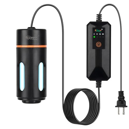 hygger Aquarium U-V Light with Timer, 360° Protective Shield Clean Light for Green Water and Algae Clean, Mini Algae Control Lamp for Freshwater and Saltwater Tank (3W for 5-25 Gallon) - size: 3W for 5-25 Gallon