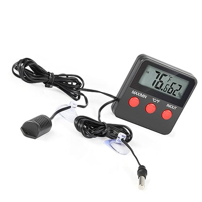 Generic Digital Thermometer Hygrometer for Reptiles and Incubation Battery Temperature and Humidity Compact Design for Use