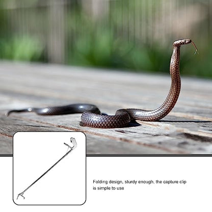 POPETPOP Snake Snake Grabber -up Handling Tool Retractable Snake Hook Snake Catcher Clip Metal Snake Tongs Reacher Trash Pickers up Grabber Elder Crab Stainless Steel Reptile