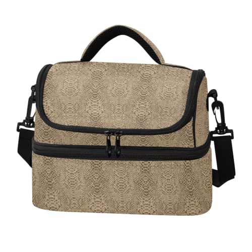 Emelivor Snake Insulated Lunch Bag Container Tote for Adult | 8L Double Deck,Large Lunch Box with Shoulder Strap,Thermal Meal Prep Cooler,Suitable for School Work Picnic Office Travel