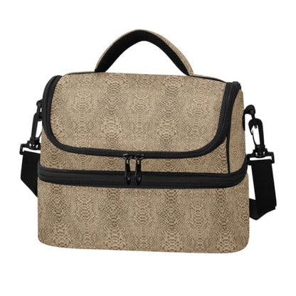 Emelivor Snake Insulated Lunch Bag Container Tote for Adult | 8L Double Deck,Large Lunch Box with Shoulder Strap,Thermal Meal Prep Cooler,Suitable for School Work Picnic Office Travel