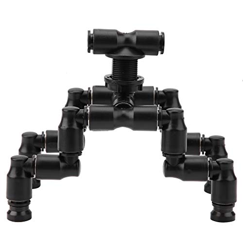 Reptiles Terrarium Nozzle, Plastic Reptiles Fogger Mist Sprinkler Rainforest 360 Degree Adjustable Pet Cooling Nozzle Pet Cooling System for Rainforest, Black