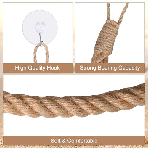 Hermit Crab Toys Hermit Crab Climbing Jute Rope Ladder with Hooks Reptile Tank Terrarium Accessories Habitat Decor for Lizards Geckos Snakes(1 Pcs,23.6 Inch) - size: 23.6 Inch