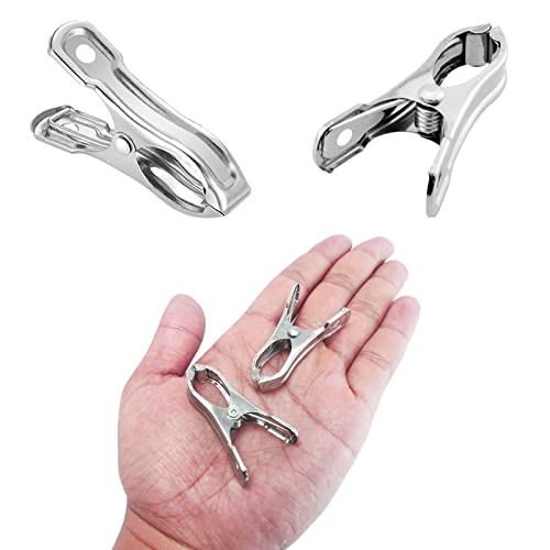 40Pcs Garden Clips for Netting, 2'' Metal Greenhouse Clamps to hoop | Stainless Steel Body, Strong Spring Grip Fits 3/8 to 3/4 Inch Poles, Securing Netting, Shade Cloth and Plant Covers to Frames - style: 40Pcs