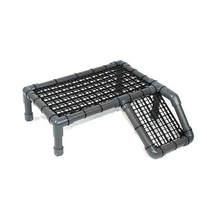 Standing Turtle Basking Platform, Plastic Short Legs Turtle Floating Platform for Low Water Level Tank, 14" Width Resting Area, Docks for Basking with DIY PVC Pipes, Ramp for Reptile Frog Terrapin