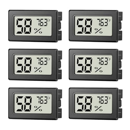 6 Pack Mini Hygrometer Indoor Humidity Meter, Digital Thermometer Monitor | Small Indoor Humidity Gauge Meter Fahrenheit (℉) for Thermostat Reptile Tank, Mason Jars JJMTDS