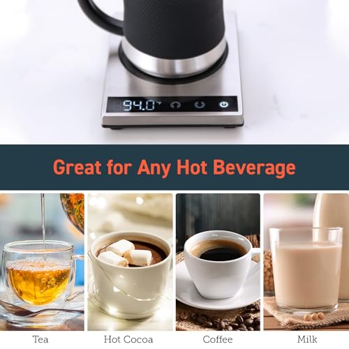 Cosori Coffee Mug Warmer for Desk, Office, 1°F Precise Temperature Control | Digital Cup Heater, Touch Tech & LCD Digital Display (77-194℉), 304 Stainless Steel
