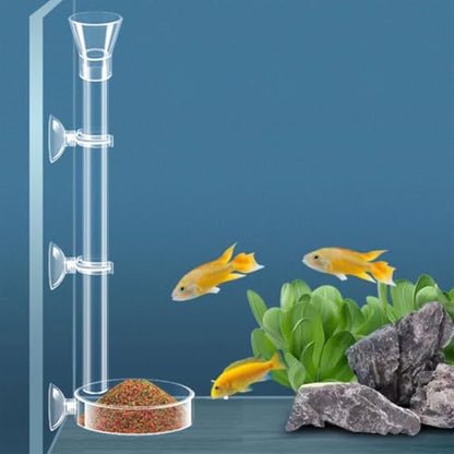 2Pcs Round Transparent Acrylic Fish Tank Feeder Dish with Suction Cups Clear Aquarium Shrimp Feeder Dishes Food Tray Container (60MM)