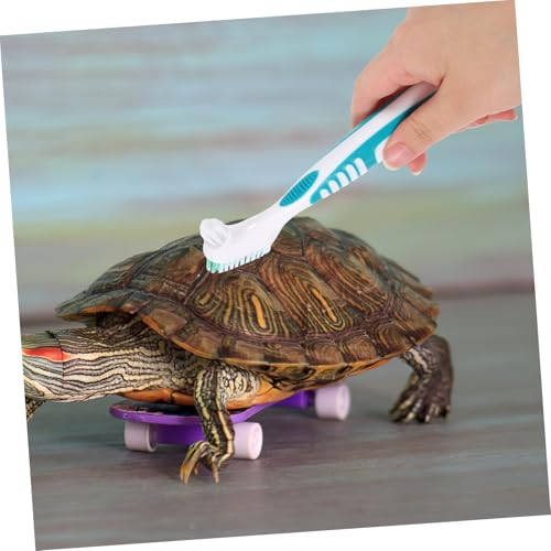MERRYHAPY 2pcs Reptile Terrarium Shower Cleaning Brush Double-Sided Turtle Shell Cleaning Brush Portable Turtle Supplies for Tank - color: Multi