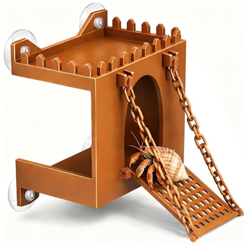 Hermit Crab Climbing Wall Foraging Cave Hermit Crab Accessories Climbing Toy Viewing Moist Hideaway Tank Enrichment Decor for Crabs Parrots Lizards Chameleon Reptiles