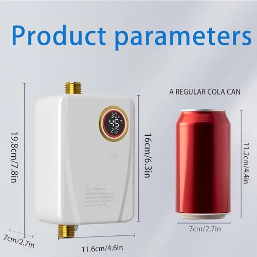 Tankless Water Heater Electric 110V, 3000W Instant Portable On-Demand Hot Water for Sink, RV Kitchen, Camping, Digital Display (White), Lower Flow = Higher Heat
