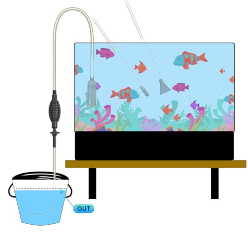 Essential Fish Tank Cleaning Tools, Achieve a spotless aquarium with the 8.5' fish tank cleaner, aquarium vacuum, Gravel Vacuum and Siphon Pump - size: 1 Count (Pack of 4)