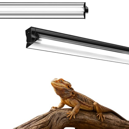 UVB Light for Reptiles, 12 Inch T5 10.0 UVB Reptile Light Fixture 8W, High Output UVA UVB Linear Lamp with Replaceable Bulb for Bearded Dragons, Tortoises & Lizards - size: 12 In