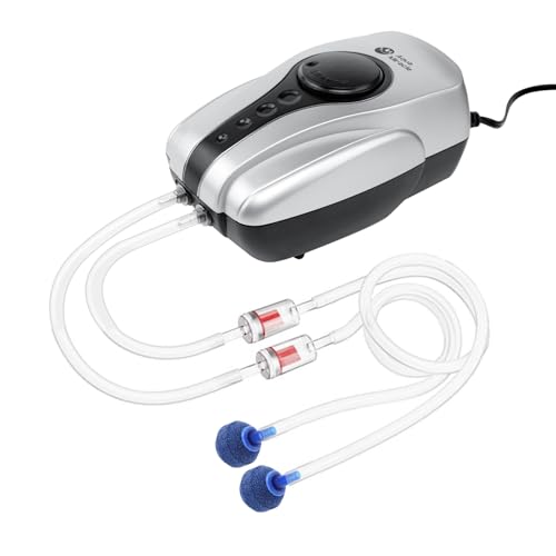 AquaMiracle Aquarium Air Pump Fish Tank Bubbler Aerator, All-in-One Fish Tank Air Pump Kit, Quiet Aquarium Bubbler - style: For 20-80 Gallon Aquariums