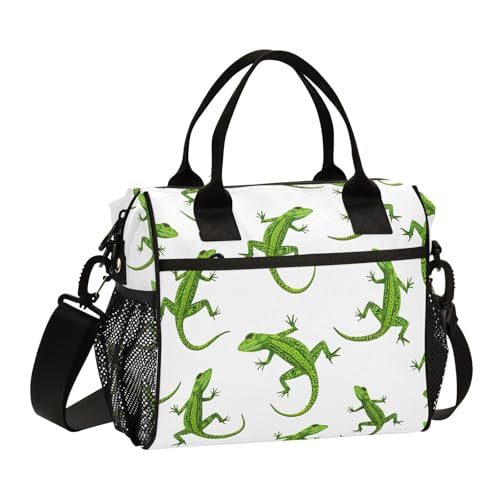Lunch Bag Insulated Lizard Animal Reptile Nature Wildlife Lunch Box for Men Women Reusable Cooler Tote Bags for Work School Picnic - size: Small